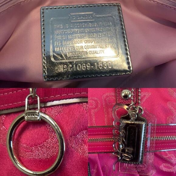 Coach Pink Signature Poppy Admirer Tote - Picture 8 of 10